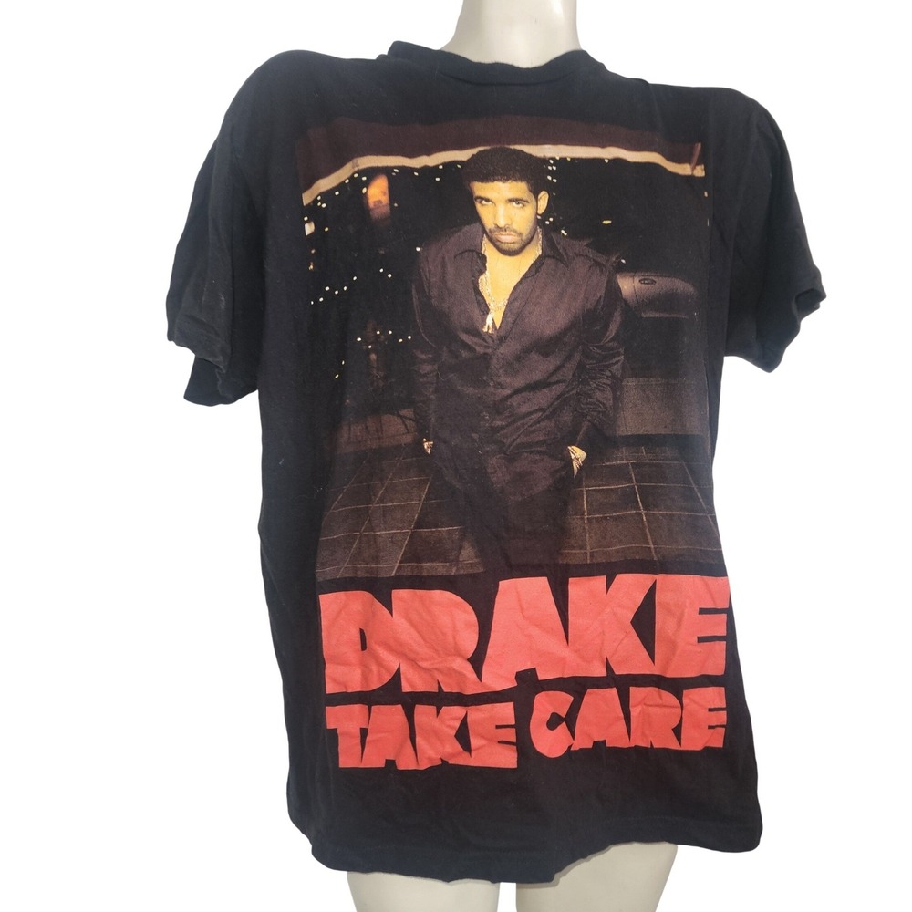 Drake Take Care Album Graphic T-Shirt Black Red Mens M Hip Hop Rap Tee music